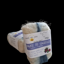 Savon-gant framboise et Safran Cynfael "Havre de Sagesse"